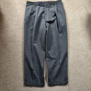 Saks Fifth Avenue Wool Dress Pants Men's 35 Dark Gray Classic